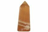 3.4" Polished, Banded Honey Calcite Obelisk  - #187465-1